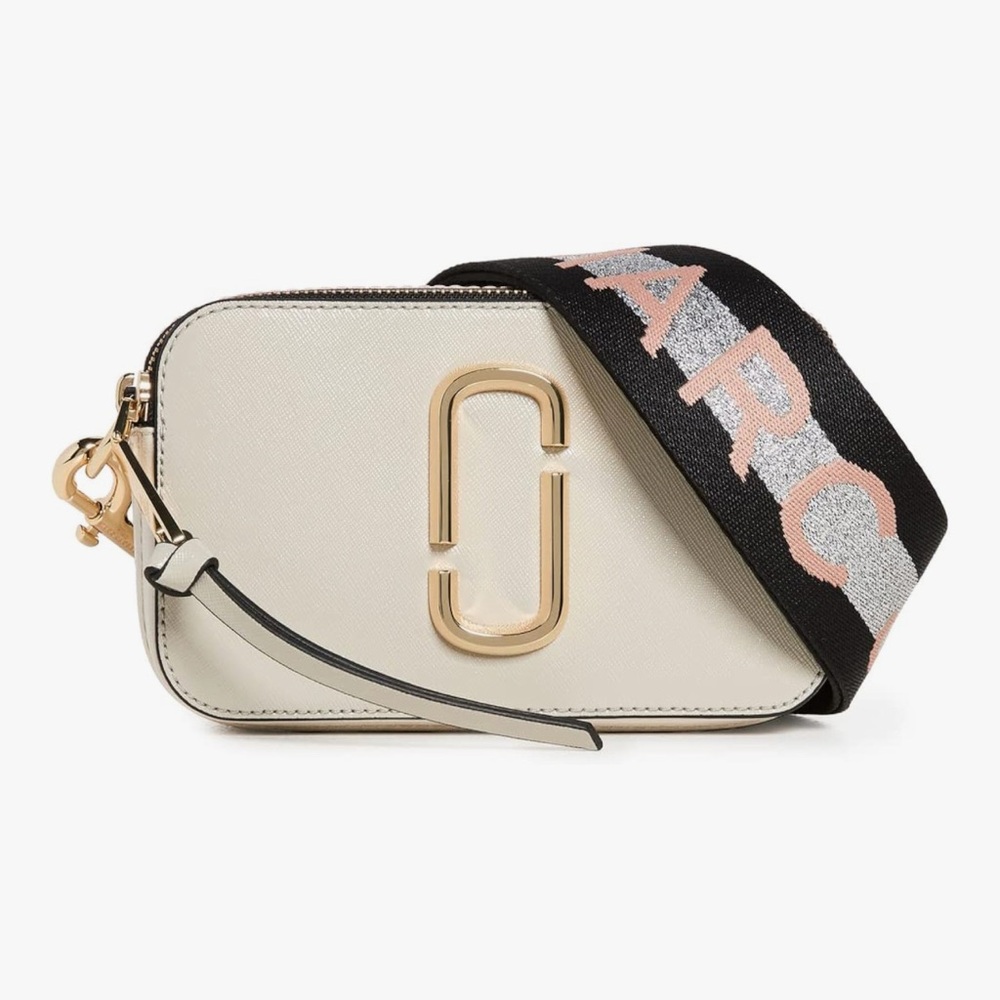 Marc Jacobs light pink and Black Crossbody Bag with Gold Hardware